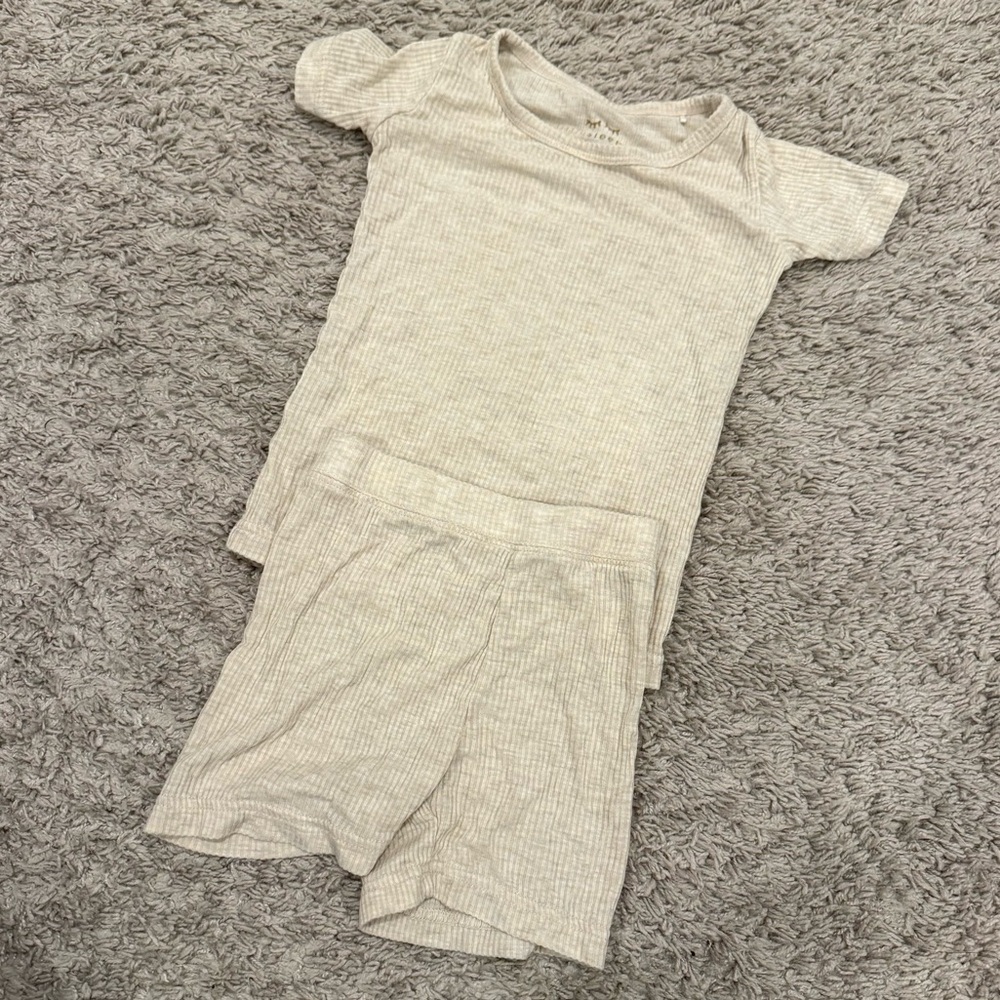 Little Sleepies Ribbed Oatmeal PJ Set - 18-24 Months
